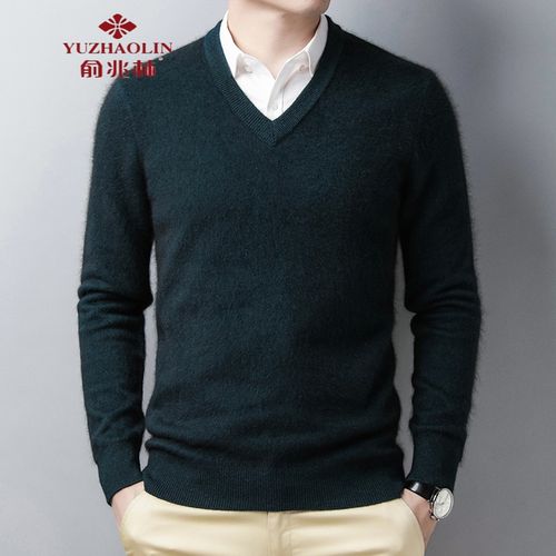 红色男鸡心领打底羊绒衫2021秋冬季毛衣男款保暖内搭毛线男士防寒简约