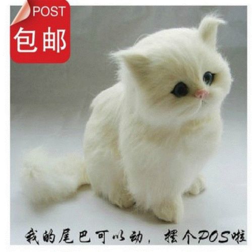 包邮会叫动尾巴仿真猫咪毛绒玩具小花猫玩偶公仔模型
