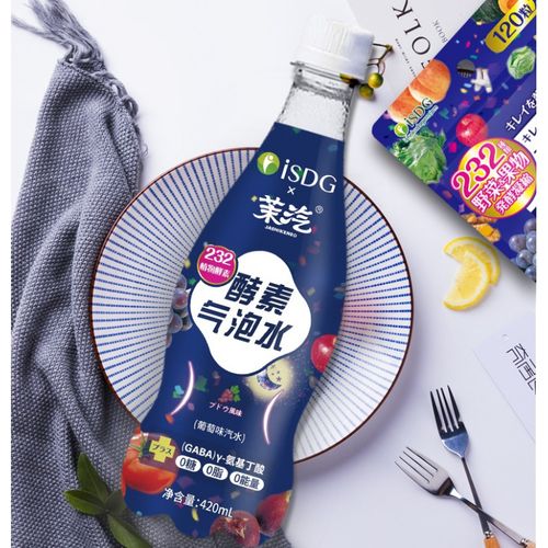 日本isdg 茉汽酵素气泡水 232种酵素 葡萄味420ml*15瓶 整箱 葡萄味-6