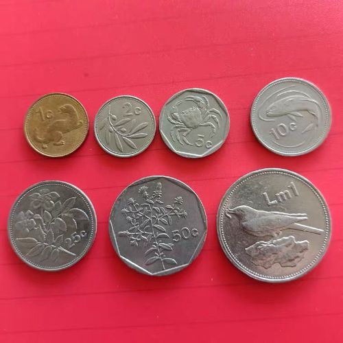 马耳他国徽版 7枚套 流通品 国外各国硬币