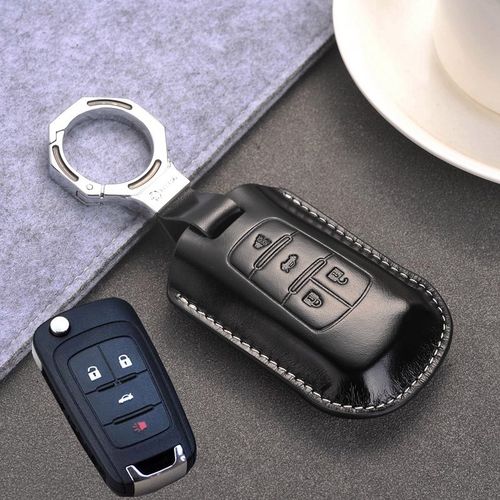 适用于2017款雪佛兰迈锐宝钥匙包头层牛皮女16 18款全包型钥匙套 黑色