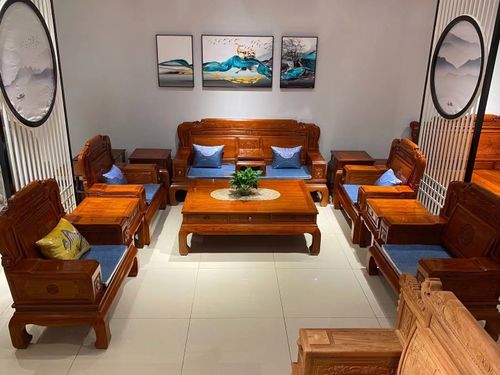 红木沙发刺猬紫檀木大客厅中式荷合如意沙发花梨木仿古红木家具