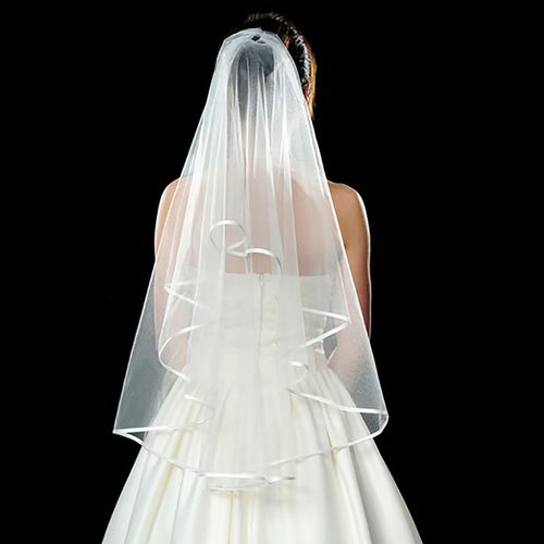 simple short tulle wedding veils cheap white bridal veil for