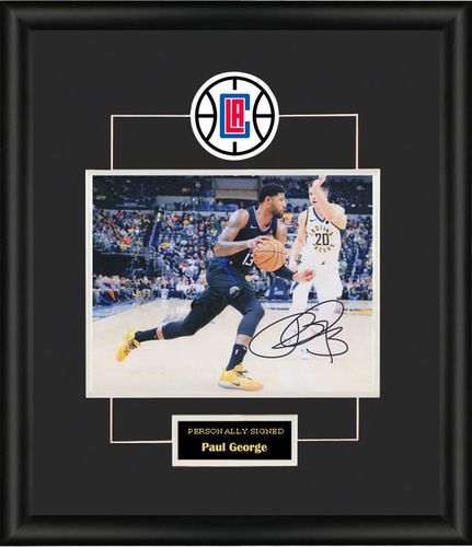 收藏 保罗乔治 泡椒 亲笔签名 照片裱框 含sa证书 快船nba
