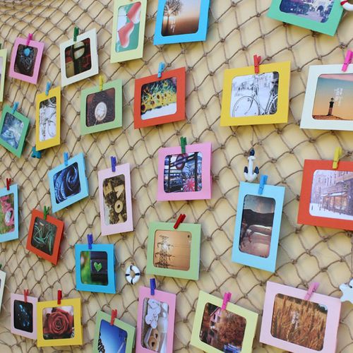 幼儿园5寸6寸7寸相框diy手工创意不织布儿童材料包渔网照片墙装饰