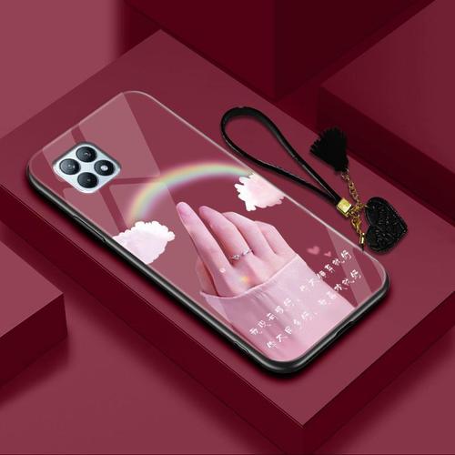 opporeno4se手机壳外壳oppo的reno4es女款保护套opopreno玻璃镜面