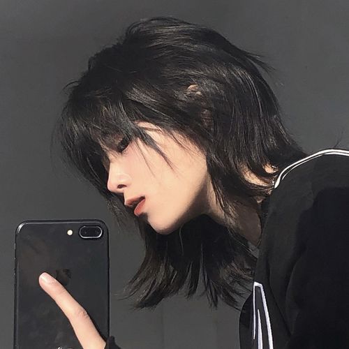 鲻鱼头假发女陆柯燃同款短直发中性日系狼尾头帅气潮流时尚全头套