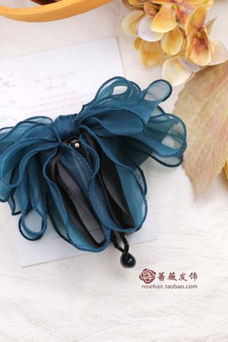 根仙女欧飞m扬夹大香蕉发卡蝴蝶结夹纱轻纱向下夹发夹