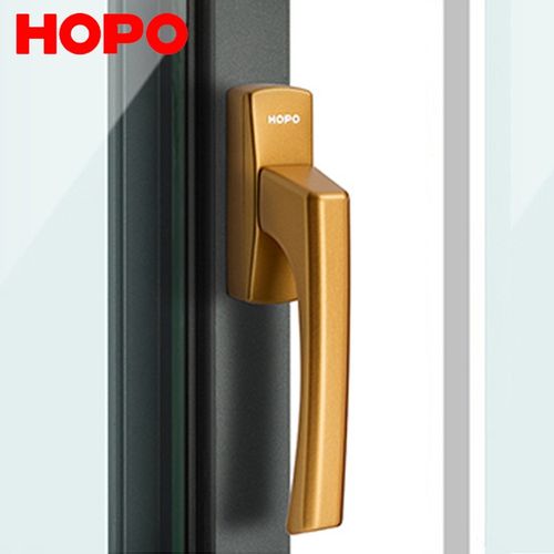 hopo好博五金断桥平开窗户ah402拨叉执手把手拉手金色黑色窗把手