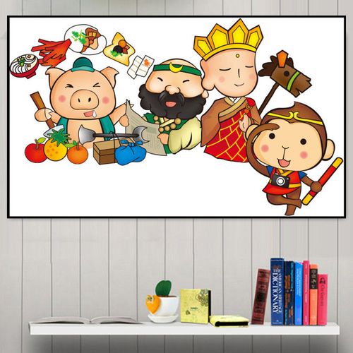 钻石画新款卡通贴钻十字绣西游记人物孙悟空小幅唐僧猪八戒儿童5d