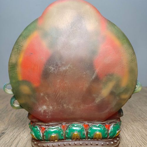 【清代真品】民间古玩古董收藏旧藏古法老琉璃彩绘佛像摆件财宝