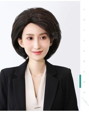 t高档女短发真发央视播音电视主持人上镜