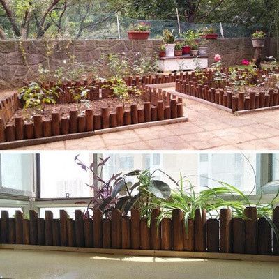 花池子栏杆装饰院子草坪花园鱼池花坛长方形木栅栏围栏花园室外
