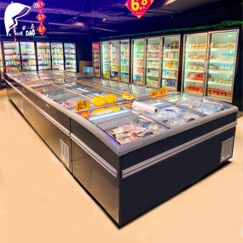 便利店冷藏冷冻大容量冰柜商用雪糕柜超市冰箱透明玻璃冷柜冻品展示柜