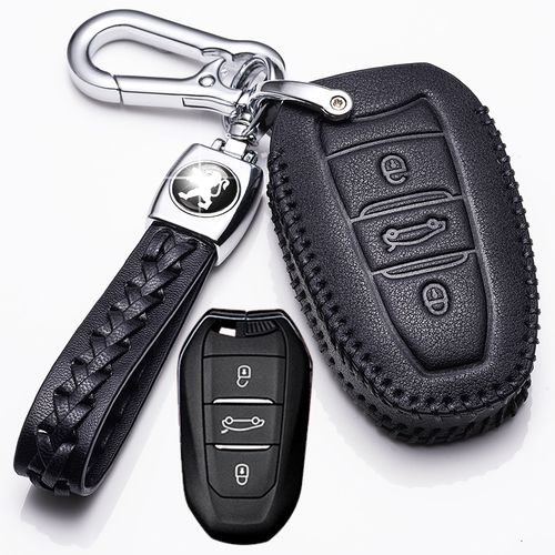 适用于标致新408车钥匙套遥控套保护套壳壳东风标志408专用钥匙包真皮
