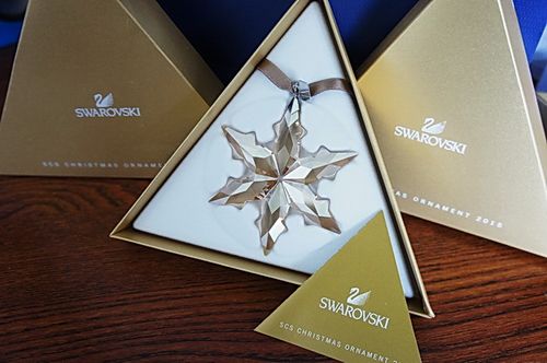 现货含小票 施华洛世奇车挂 2015版金色水晶大雪花 挂件5135903