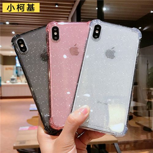 气囊防摔闪钻苹果xs max手机壳iphone7/8plus透明套12pro/11/xr女