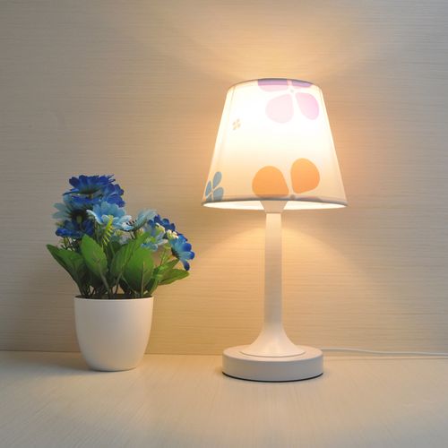 护眼卧室床头小台灯工作迷你装饰小台灯印花台灯遥控语音智能灯