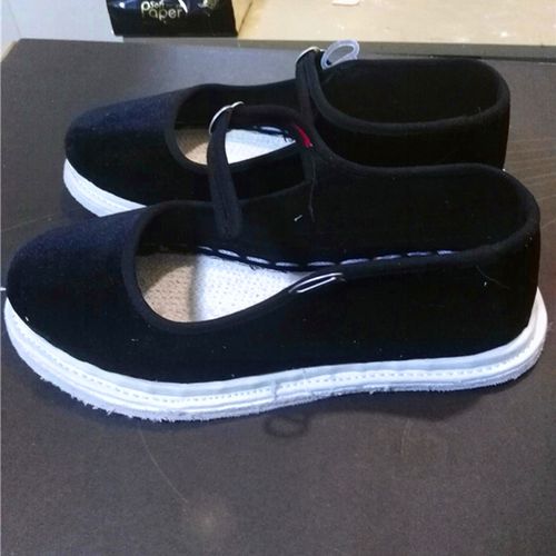 千层底一带布鞋女式方口鞋软底手工鞋女云南绣花鞋彝族孕妇鞋子 黑色