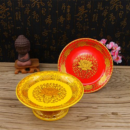 财神爷供品盘供盘l家用供奉贡品供果盘佛前水果盘供佛上供莲花贡