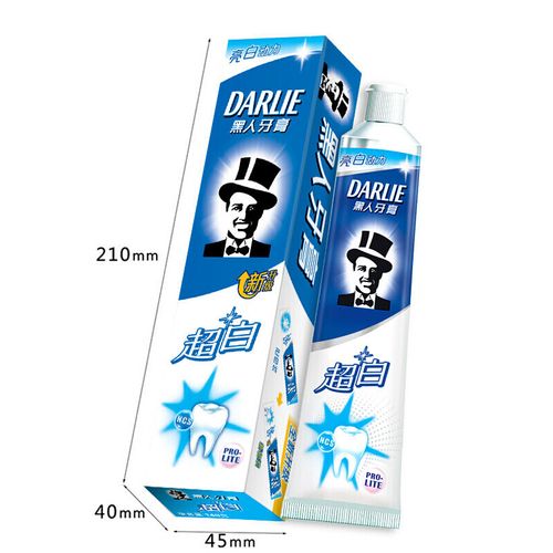 黑人(darlie)牙膏茶倍健按压式清洁牙齿清新口气男女士 超白型牙膏140