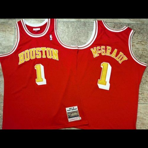 麦迪火箭队1号04-05年复古密绣番茄炒蛋球衣tracy mcgrady篮球服