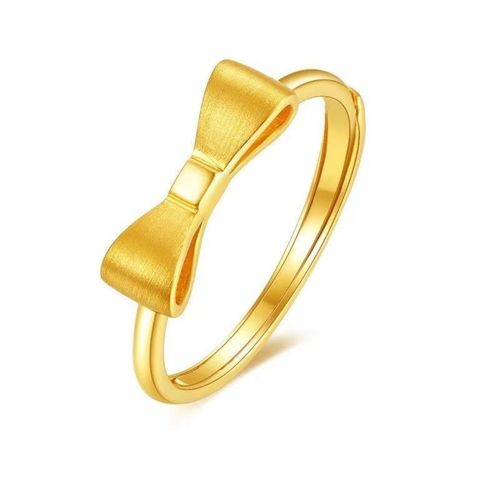 足金999戒指女黄金蝴蝶结戒指纯金活口戒指唯美蝴蝶结送女友
