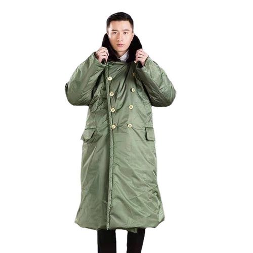 加厚中长款冬季军绿色棉大衣防风防水加绒防寒服保暖棉衣男士外套