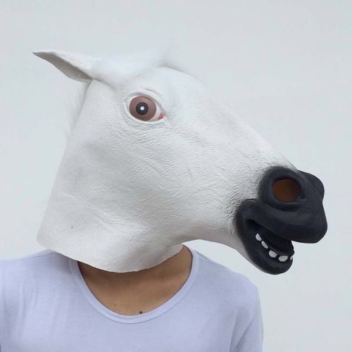 【现货直发】圣节独角兽头套面具动物犬马君面具cos骑马舞会派对道具