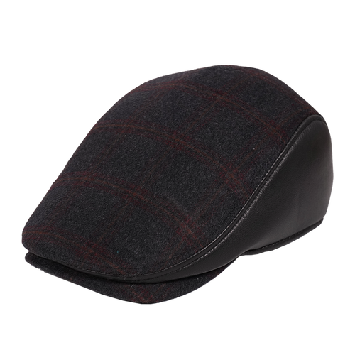 盛锡福帽子21秋冬男士格纹鸭舌帽男款护耳前进帽男女同款休闲帽