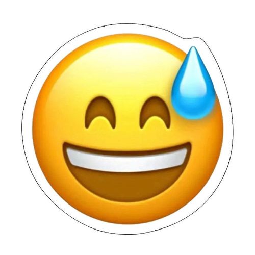 流汗黄豆贴纸 个性搞笑抖音同款贴纸贴脑门防水贴纸表情包emoji贴
