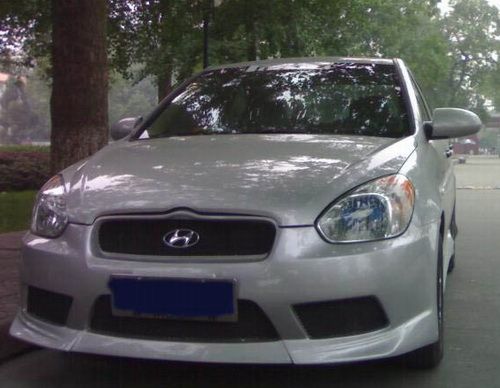 适用现代雅绅特汽车改装件大包围拆装款防护外观套件前杠后杠侧裙