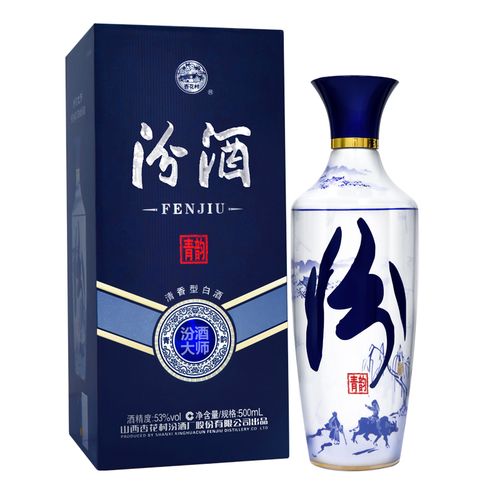 山西汾酒 53度青花汾酒大师青韵500ml礼盒装清香型纯粮白酒