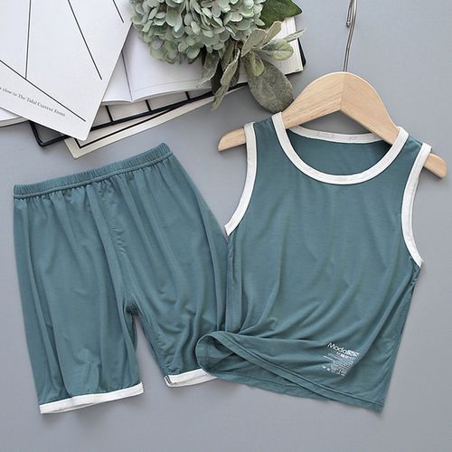 儿童背心短裤套装男女童家居服两件套莫代尔冰丝凉爽夏季透气薄款