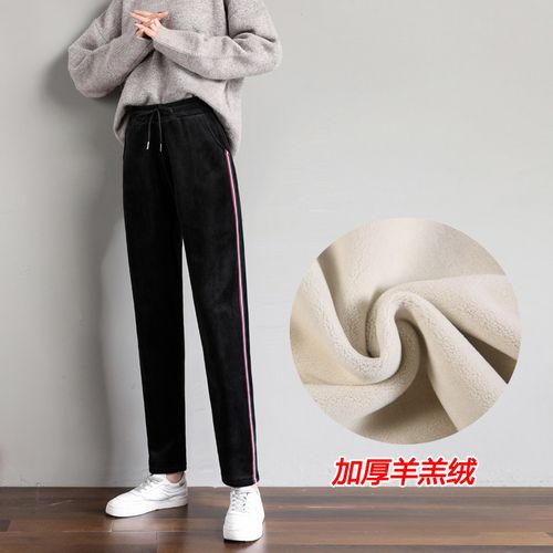 棉裤宽松保暖卫裤金丝绒运动秋冬季女式保暖加厚女士百搭休闲裤子乐卉