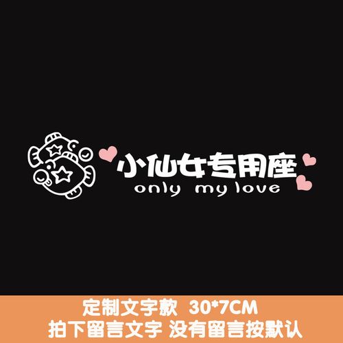媳妇女朋友车贴纸小仙女照片可爱老婆专用座车贴 网红款(可定制文字)