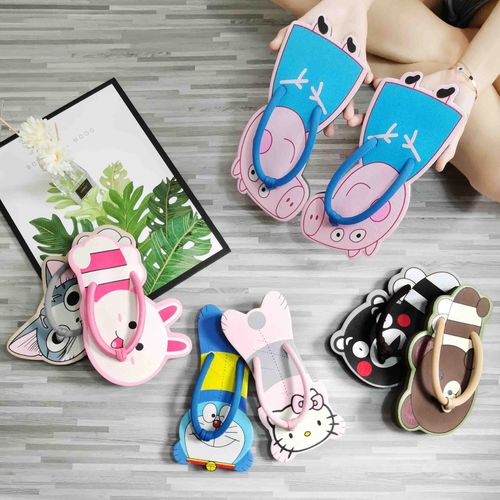 学生个性创意人字拖女拖鞋女春夏外穿夹脚防滑可爱平底卡通沙滩鞋
