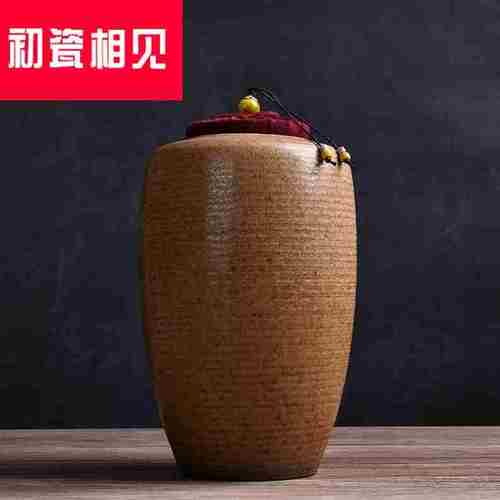 高档初瓷相见 陶瓷茶叶罐密封储蓄罐家用日式粗陶红茶普洱茶罐大