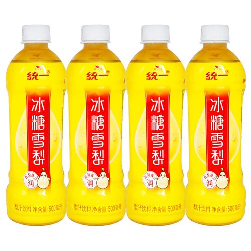 统一 冰糖雪梨(梨汁饮料) 500ml/瓶*4瓶
