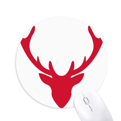 圣诞节麋鹿头像插画图案圆形游戏办公防滑橡胶鼠标垫