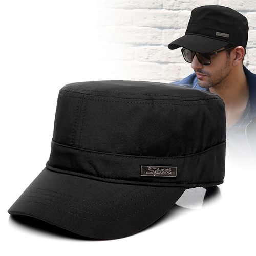 春秋季新款男士休闲平顶帽子户外速干中年老人出游垂钓鱼遮阳单帽