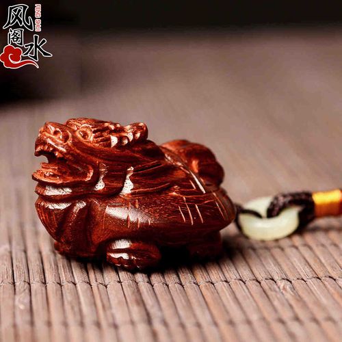 风水阁 小叶紫檀木雕工艺品挂件手把件鸡金蟾貔貅龙龟鸳鸯蝙蝠