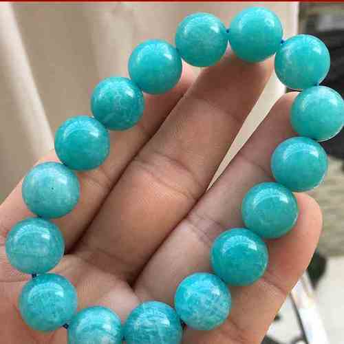 无优化莫桑老矿天河石手链一物一图精m品闺蜜生日礼物珠宝