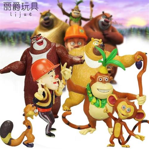 正版丽爵熊出没玩具套装熊大熊二光头强吉吉毛毛熊熊