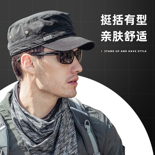 高端帽子男冬季帽子男士平顶帽棉休闲百搭鸭舌帽户外中年爸爸名牌