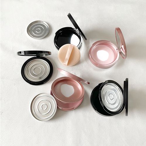 圆形粉饼盒空盘59mm单层双层带镜高光盒腮红diy粉饼压盘分装工具
