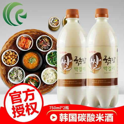 韩国进口米酒麴醇堂玛克丽果味米酒月子酒玛格丽米酒原味750ml*2