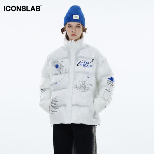 丝叔潮社 iconslab联名ssur plus印花元宇宙透明棉服秋冬保暖棉衣