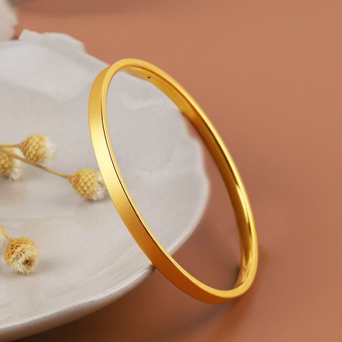 玉相伴 黄金哑光磨砂手镯女款3d硬金工艺999足金黄金首饰简约时尚夏季