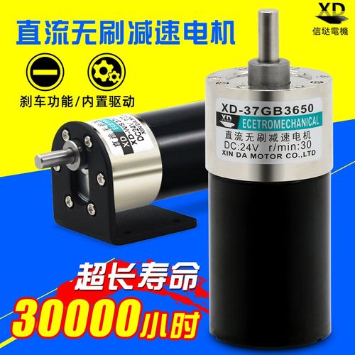 信达37无刷w减速电机12v24v直流慢速电机微型无刷调速电动机小马
